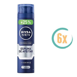 6x Nivea Men Shaving Foam Protect Care 250ml