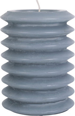 6x Present Time Pillar candle Layered Circles medium blue jeans