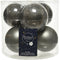 6x stuks kerstballen antraciet (warm grey) van glas 8 cm - mat en glans - Kerstversiering/boomversiering