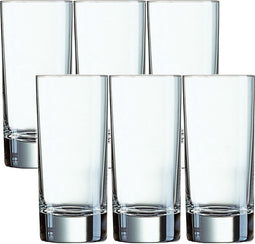 6x Stuks transparante drinkglazen 220 ml van glas - Waterglazen - Longdrinkglazen