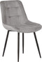 MELROSE - Eetkamerstoel - Grijs - Fluweel