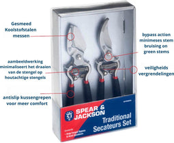 Spear & Jackson Snoeischaar papegaai 2delig - Bypass - takkenschaar - Snoeischaren - cadeau voor man - cadeau voor vrouw - bloemenschaar - Tuinscharen set - heggenschaar - papegaaienbek