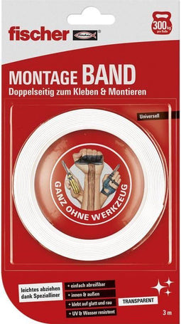 Fischer 545955 Dubbelzijdige montagetape (l x b) 3 m x 19 mm 1 stuk(s)