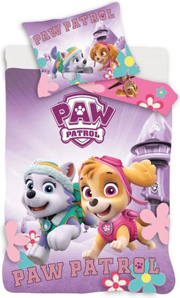 PAW Patrol Dekbedovertrek, Sky & Everest - 140 x 200 cm / 63 x 63 cm - Polyester