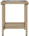 vidaXL - Tuinbank - met - tafel - en - kussens - L-vormig - beige - poly - rattan