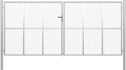 vidaXL - Poort - 415x225 - cm - gegalvaniseerd - staal - zilverkleurig