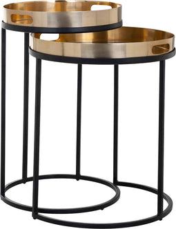 Richmond Interiors Bijzettafel Lewis set van 2 (Gold)