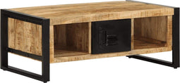 vidaXL - Salontafel - 90x50x36 - cm - massief - ruw - mangohout