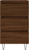 vidaXL - Nachtkastje - 40x35x69 - cm - bewerkt - hout - bruin - eikenkleur
