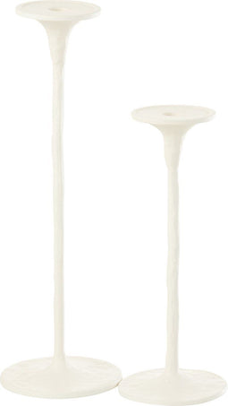 J-Line Set Van Twee Kaarshouders Aluminium Wit