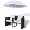 vidaXL - Tuinbed - met - parasol - poly - rattan - bruin