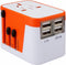 Lionheart - Universele Wereldstekker - 4 USB poorten - Oranje