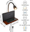 Wandlamp met stekker, 1,5 m kabel, USB + 15W draadloze oplader, flexibele zwanenhals leeslamp, 3 kle