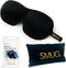 SMUG 3D Slaapmasker met Zwarte Oordopjes en Opbergzakje - 100% Verduisterend - Ergonomisch Oogmasker - Zwart