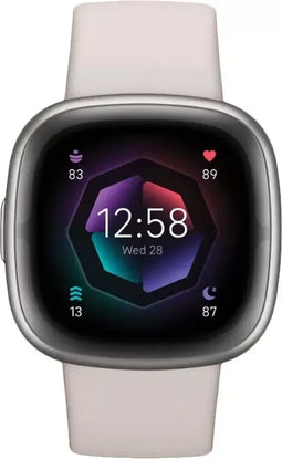 Fitbit Sense 2 - Smartwatch - Stressbeheersing Slaapmonitor - Zilver (Wit)