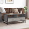 vidaXL - Salontafel - 100x50x45 - cm - bewerkt - hout - en - metaal - grijs - sonoma
