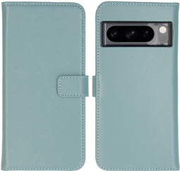 Selencia Google Pixel 8 Pro - Echt Lederen Bookcase - 3 Pashouders - Air Blue