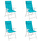 Stoelkussens 4 st hoge rug oxford stof turquoise