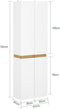 SoBuy KSB01-W - Kledingkast - 2 deuren - Wit