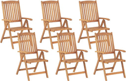 JAVA - Tuinstoel set van 6 - Lichte houtkleur - Acaciahout