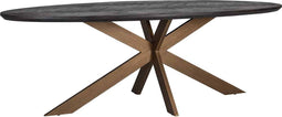Richmond Interiors Eettafel Blackbone brass ovaal 230 (Black rustic)