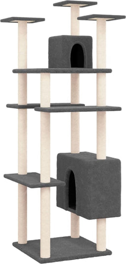 vidaXL - Kattenmeubel - met - sisal - krabpalen - 162 - cm - donkergrijs