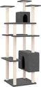 vidaXL - Kattenmeubel - met - sisal - krabpalen - 162 - cm - donkergrijs