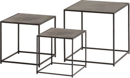 Suzuka bijzettafel set van 3, Blackish bronze