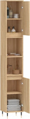 vidaXL - Badkamerkast - 30x30x190 - cm - bewerkt - hout - sonoma - eikenkleurig