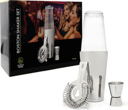 Leopold Vienna - Cocktail set Boston RVS (cocktail shaker, zeef, jigger/pipet) cadeau giftset