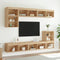 vidaXL - Tv-meubels - met - LED-verlichting - 2 - st - 80x30x30 - cm - sonoma - eiken