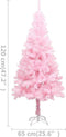 vidaXL - Kunstkerstboom - met - verlichting - en - kerstballen - 120 - cm - PVC - roze