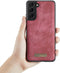 Caseme - Vintage 2 in 1 portemonnee hoes - Geschikt voor Samsung Galaxy S22 Plus / S22+ - Rood