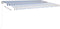 vidaXL - Luifel - automatisch - met - LED - en - windsensor - 6x3 - m - blauw - en - wit