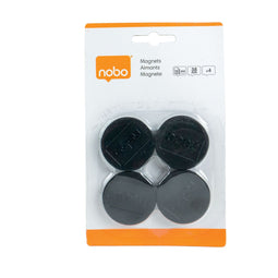Nobo - Magneet nobo 38mm zwart 4 stuks