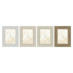 Fotolijsten Home ESPRIT Wit Beige Kristal polyestyreen Scandi 19 x 2 x 24 cm (4 Stuks)
