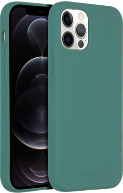 Accezz iPhone 12 Pro / 12 - Liquid Silicone Backcover - MagSafe - Donkergroen