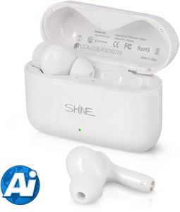Shine Vertaalcomputer - Draadloze Oordopjes met Vertaalfunctie - 127 Talen 97% Accuraat - 24 Uur Batterij - Wit