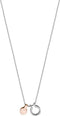 Esprit ESNL00301242 - Collier met ronde hanger - Zilver roségoudverguld - 42cm + 3cm verlengstuk