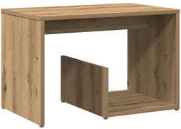 vidaXL - Bijzettafel - 59x36x38 - cm - bewerkt - hout - artisanaal - eikenkleurig