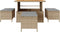 vidaXL - 4 - Delige - Tuin - Eettafelset - met - Kussens - Beige - Poly - Rattan - Acacia
