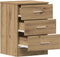 vidaXL - Nachtkastjes - 2 - st - 38x35x55cm - bewerkt - hout - artisanaal - eikenkleur