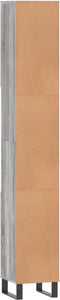 vidaXL - Badkamerkast - 30x30x190 - cm - bewerkt - hout - grijs - sonoma - eikenkleur