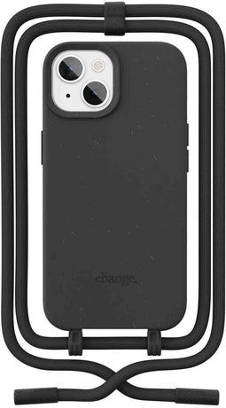 Change Case - iPhone 15 - 2in1 Crossbody-cover - Composteerbaar - Zwart