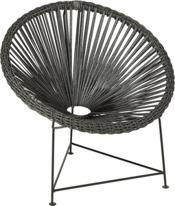 J-Line Stoel Acapulco Metaal/Rotan Zwart