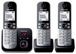 Panasonic KX-TG6823NLB - Trio DECT telefoon - Antwoordapparaat 30 min - Zwart/Zilver (3 stuks)