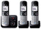 Panasonic KX-TG6823NLB - Trio DECT telefoon - Antwoordapparaat 30 min - Zwart/Zilver (3 stuks)