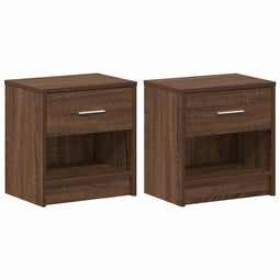vidaXL - Nachtkastjes - 2 - st - met - lade - 39x28x41 - cm - bruin - eikenkleurig