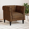 vidaXL Fauteuil Chesterfield-stijl stof bruin