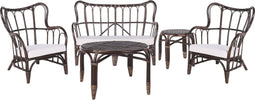 Beliani BRINDISI - Loungeset voor 4 - Bruin - Rotan